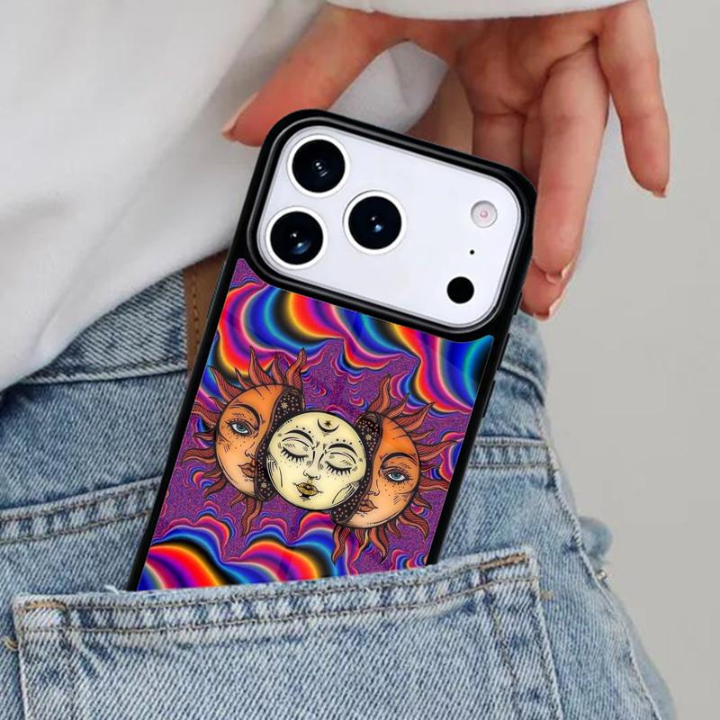 Colourful Psychedelic Trippy Art soft Phone Case for iPhone 16e 15 14 13 12 17 Pro Max Plus Air 17pro Cover Coque