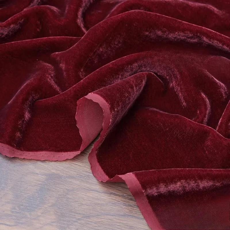 Non-elastic Woven Velvet Designer Fabric for DIY Sewing Dress Set,Half Skirt, Wide-leg Pants, Cotton-like Lustrous Velvet Fabric