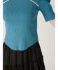 Lily Brown Chinese Detail Knit Top LWNT251172 Women's (Blue)