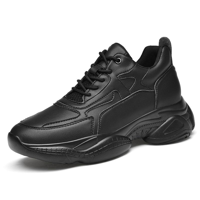 White Sneakers Men Elevator Shoes Height Increase Shoes For Men Height Increase Casual Black Shoes 6Cm Comfortable Thick Bottom