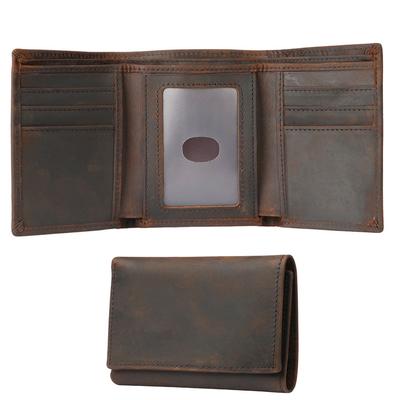 Genuine Leather Trifold Wallet for Men Casual High Quality Trifold Leather Wallet Cardholder Purse Cartera Hombre Men Wallet