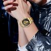 Dragon Stainless Steel Gold Analog Waterproof Quartz Fashion Watch In Gold Perfect Gift for Day Men's Watch Display, Calendar, Watch, - Birthdays,