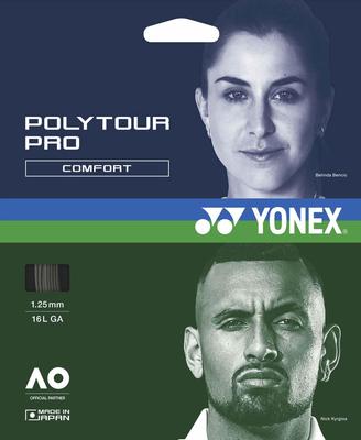 YONEX Poly Tour Pro 125 Tenis PTGP125 (1,25 mm) Struny, Grafit, Hrúbka 1,25 mm