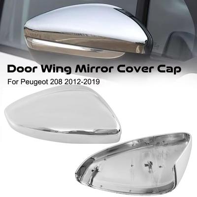 Türflügel Rückspiegel Abdeckkappe Für Peugeot 208 2008 2012 2013~ Citroen C3 2016~ Chrom/Schwarz Seitenspiegelgehäuse