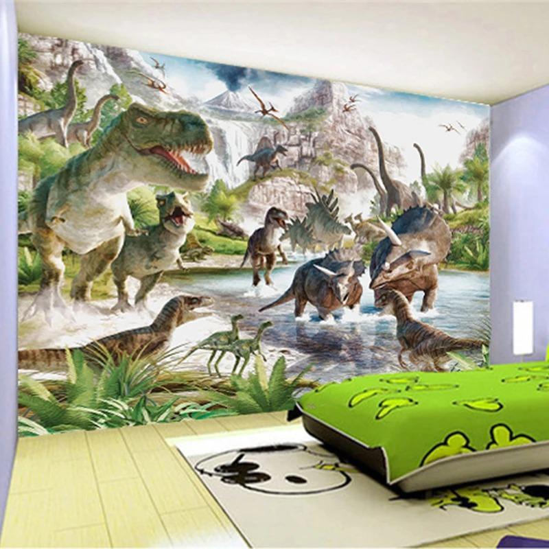 Wallpaper Cartoon Children Wallpaper 3D Stereo Dinosaur Backdrop Wall Decor 3D Wall Mural