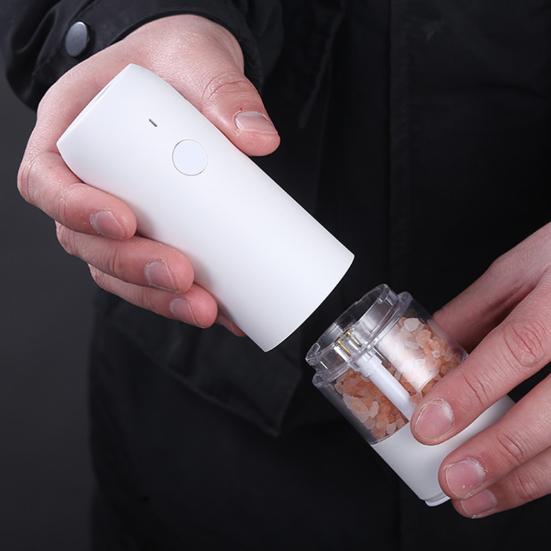 1 Set 35g Electric Grinder USB Rechargeable Adjustable Coarseness Refillable Electric Salt And Pepper Grinder Kitchen Gadget