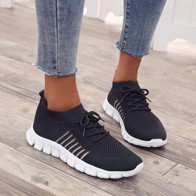 Women Casual Walking Sneakers Lace Up Soft Shoes Mesh Breathable Shoes Trainers