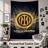 Wall Hanging Tapestry With Custom Name & Text, Inter Milan Decorative Tapestry For Bedroom