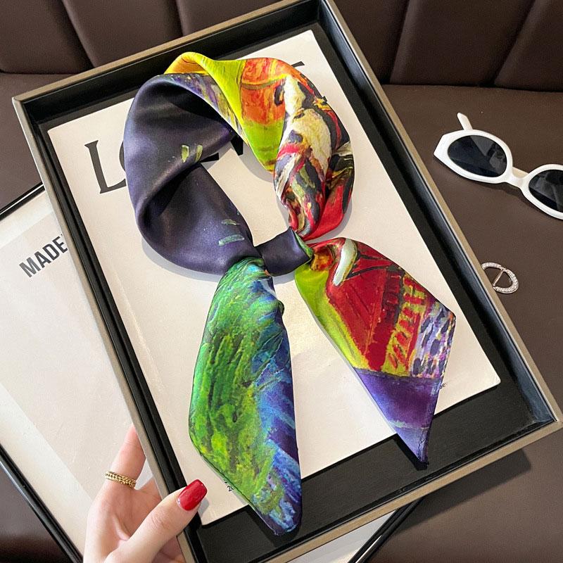 Square Scarf 100% Natural Silk  Women Hairband Foulard High Quality Bandana Scarfves Female Neckerchief Headkerchief Shawl Wrap
