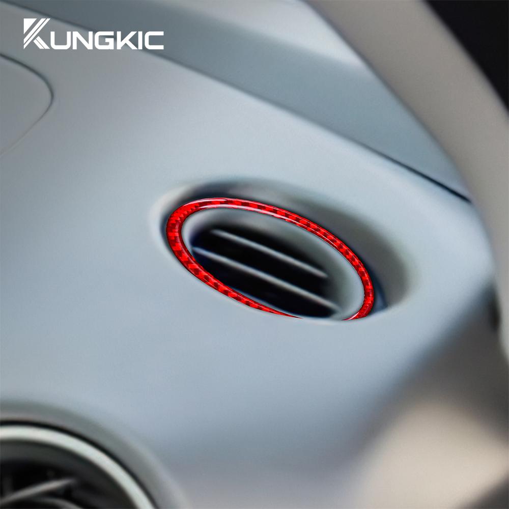 Real Soft Carbon Fiber Sticker for Subaru Impreza STI 2002 2003 2004 Car Air Conditioning Accessories Trim Center Control Cover