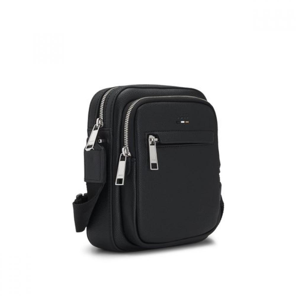 BOSS Three Pocket Logo Reporter Bag Black  Sp25 