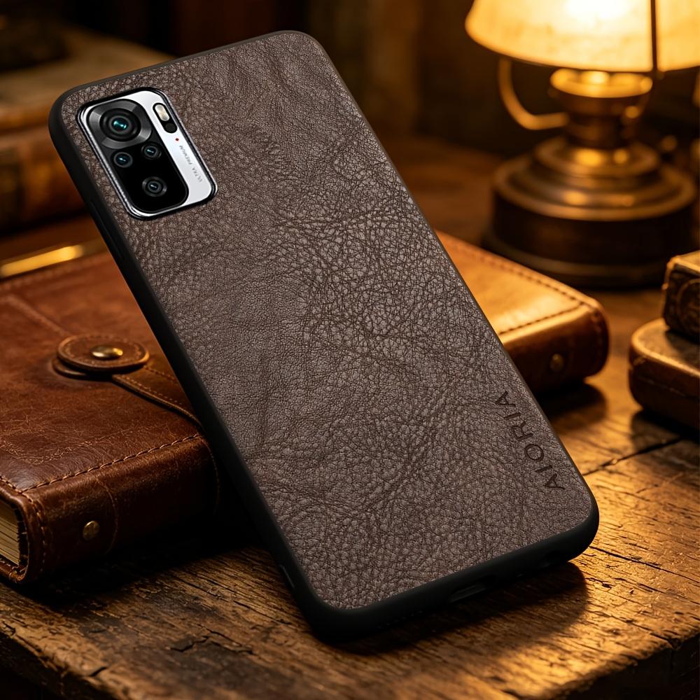 Phone Case: Solid Color Synthetic Leather Phone Case for Xiaomi Redmi Note 10 Pro Max 10S Smart Precise Camera Hole