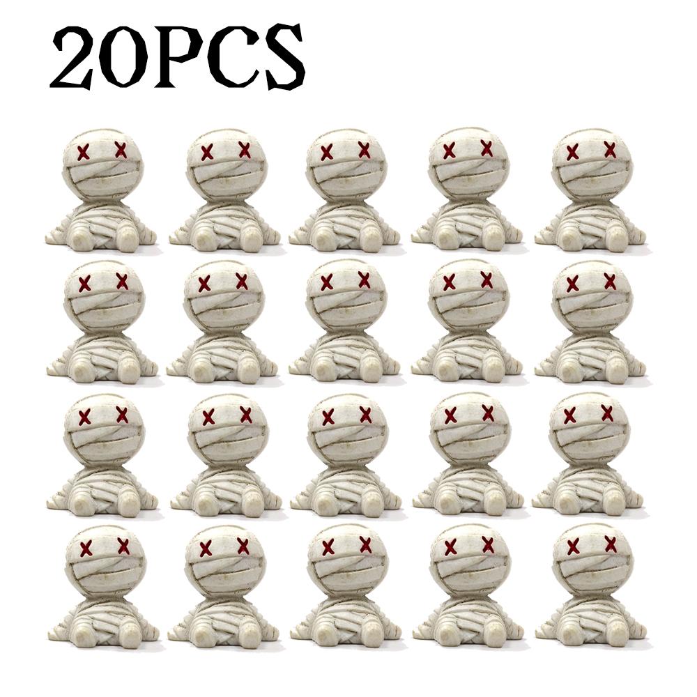 6-11pc Halloween Skeleton Mummy Figurines 1D Cartoon Rabbit Skull Micro Landscape Decor Resin Succulent Pot Desktop Party Gift