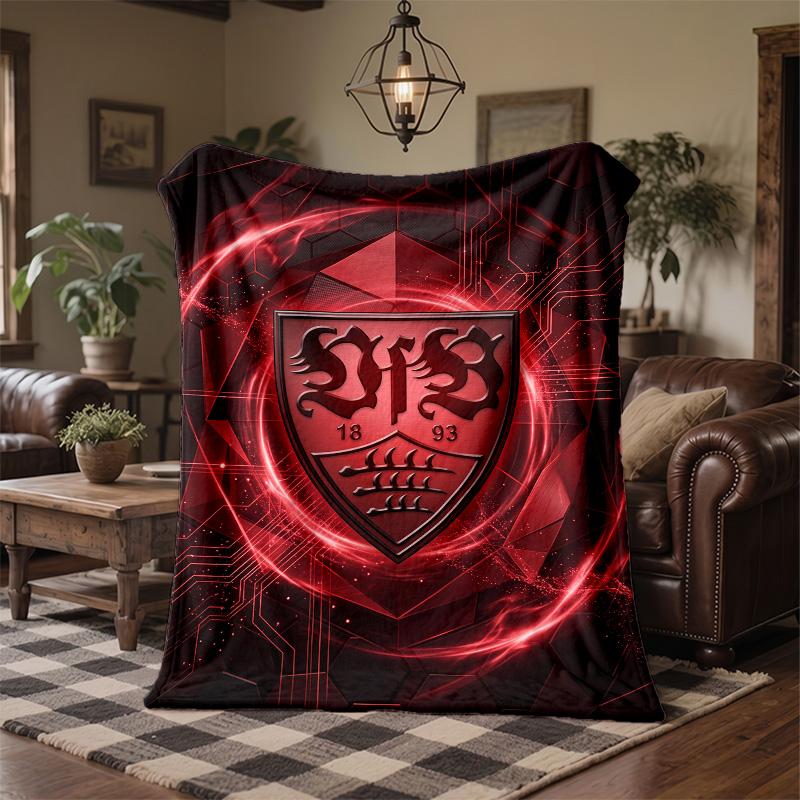 VfB Stuttgart Football Print Flannel Blanket Soft Warm Sofa Bed Throw Blanket For Home Office Bedroom