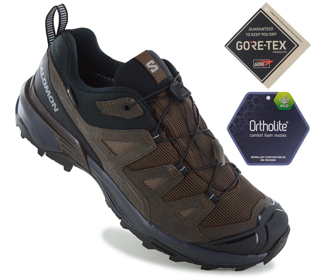 SALOMON X ULTRA 360 עור GTX - GORE-TEX - נעלי הליכה לגברים נעלי טרקינג חום 475712 מקורי