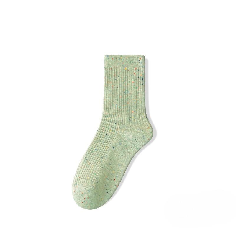 Damen Frühling und Herbst Reine Baumwolle Punktgarn Nahtlose Schlauchfrotteesocken