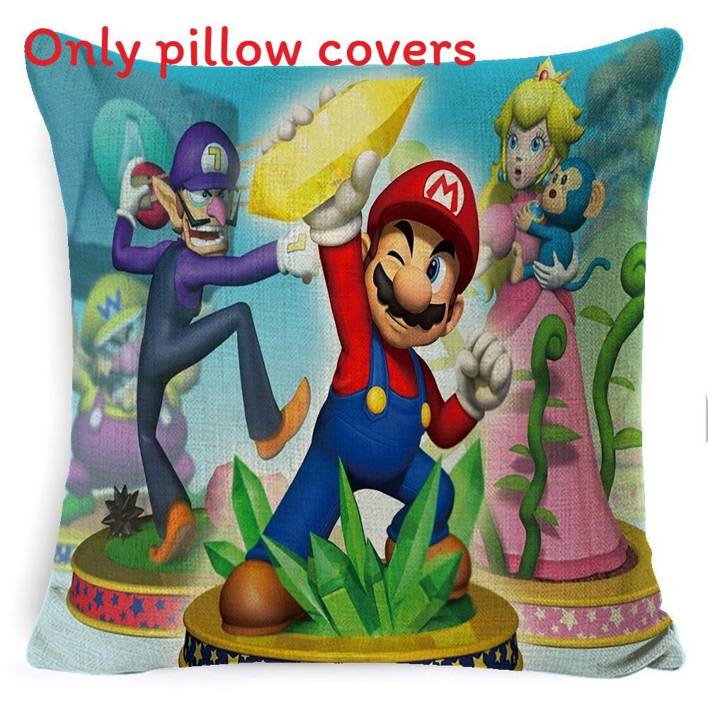 Super Bros Mario Pillow Cover Car Home Living Room Sofa Bedroom Cover Cushion