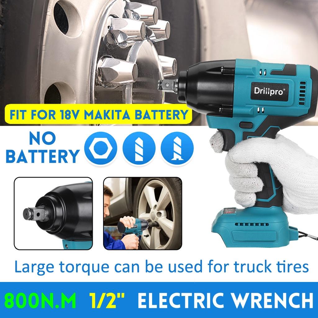 

800 Н·м Высокий Крутящий Момент Бесщеточный Ударный Гайковерт 1/2-дюймовый Гаечный Ключ Автомобиль Грузовик Ремонт Электроинструмент