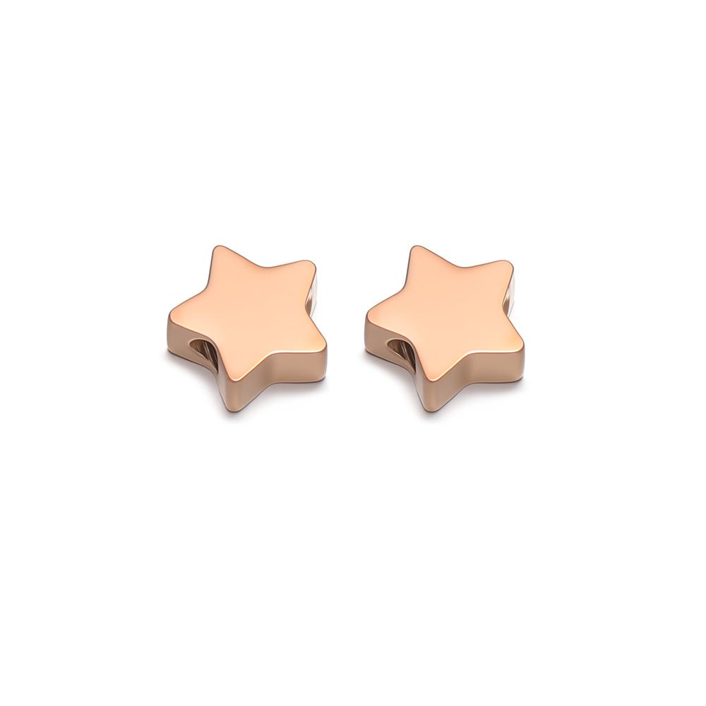5Pcs 8mm Stainless Steel Star Beads Gold Color Spacer Beads for DIY Jewelry Making Handicrafted Bracelet Necklace Findings