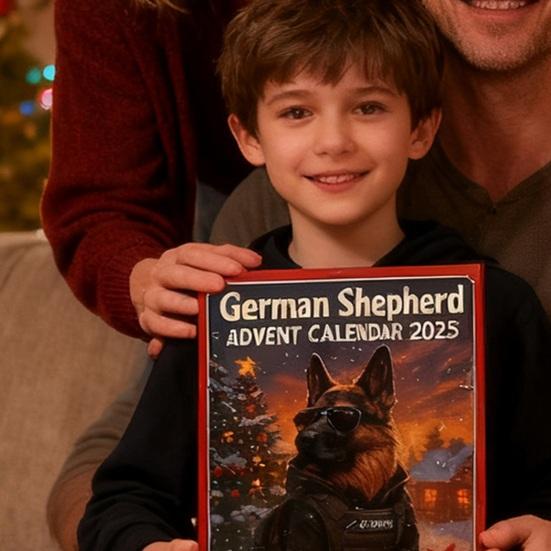 Box adventního kalendáře Německý ovčák 24denní odpočítávací box Akrylová ozdoba s psí tématikou Multifunkční dekorace