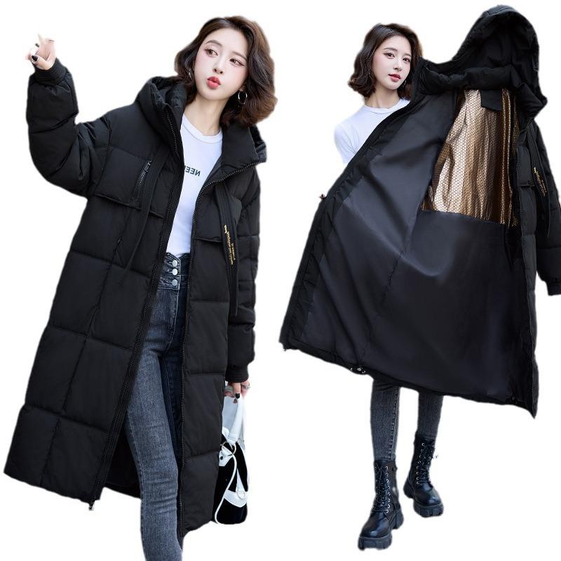 New Style 2025 Winter Thick Down Cotton-padded Coat for Women Long Over Knee Korean Loose Cotton-padded Coat