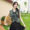 Gilet in Denim Strappato con Lacci da Donna Estivo - Stile Coreano, Top Retro Casual e Versatile