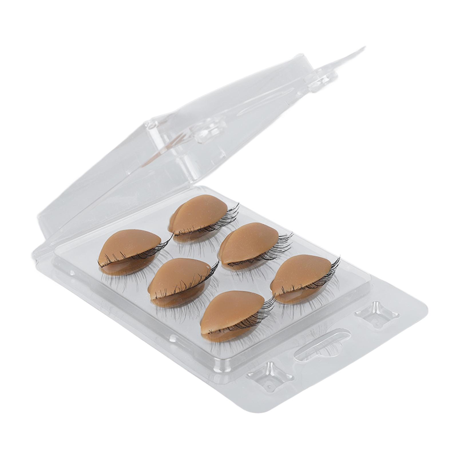 

3 пары манекен-головок с веками и ресницами для обучения наращиванию ресниц коричневый