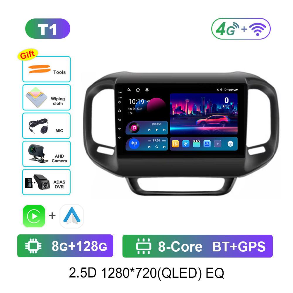 for FIAT Toro 2017 - 2021 Car Radio Multimedia Player Android 14 GPS Navigation 4G BT DSP Stereo Split Screen WiFi Auto Tools