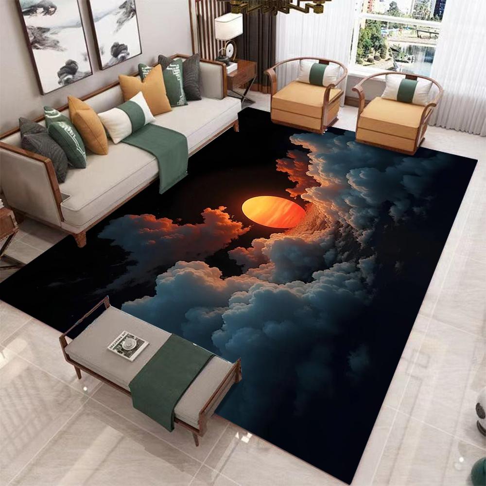 Sunset Sun Carpet Abstract Sun Ray Carpet Sun Sunset Carpet Living Room Bedroom Full Carpet Home Decoration Rug