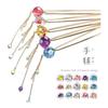 Temari Kanzashi Hairpin with Acrylic Beads, 2-Prong (Miyako Sakura Blue) - Large Transparent Acrylic Beads, Elegant & Cute Japanese Pattern,