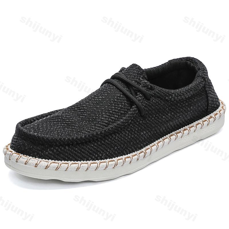 Summer Men Canvas Loafers Comfortable Walking Flats Man Non Slip Soft Moccasins Sneakers  Breathable Lightweight Casual Shoes