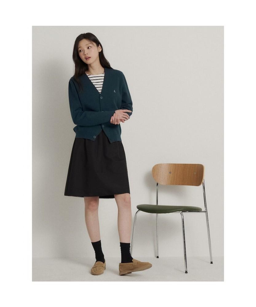 Binpolmen [Essential] Unisex Cotton Barrel B Cardigan Green