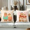 Cute Bear Couple Pillows Warm And Loving Design Polyester pillowcase, sofa decorative cushion cov Headboard Pillow