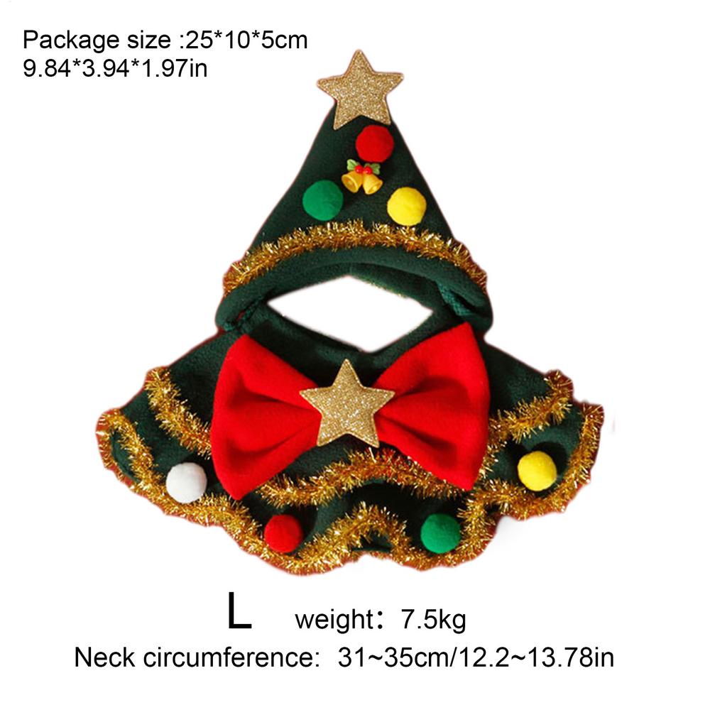 

Christmas Pet Scarf Winter Dog Neck Warmer With Hat Pet Scarf With Bow And Ball Design Christmas Cat Costume Dog Clothes For XS（old） зелений
