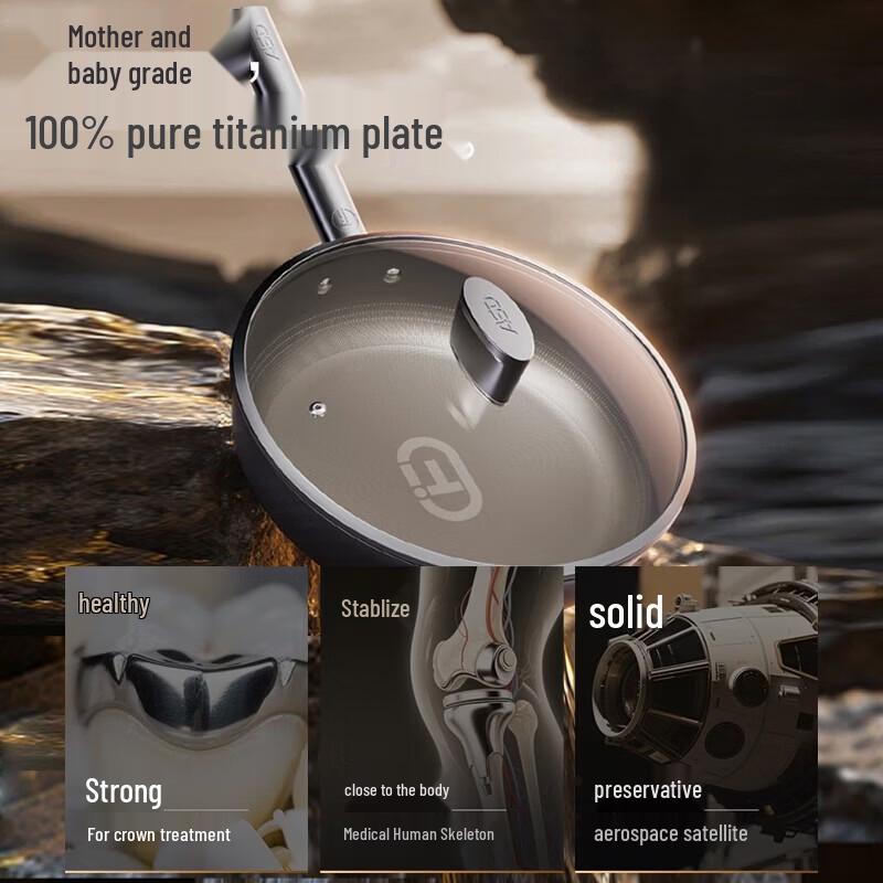 ASD 28cm Non-Coating Titanium Frying Pan with Lid