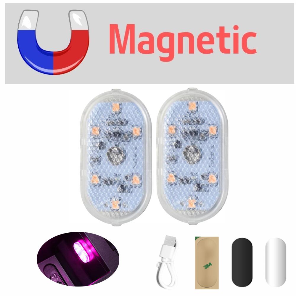 2PCS Bread Light Trunk LED Foot Light Magnetic Touch Light Car LED Interior Light Car Roof Lighting