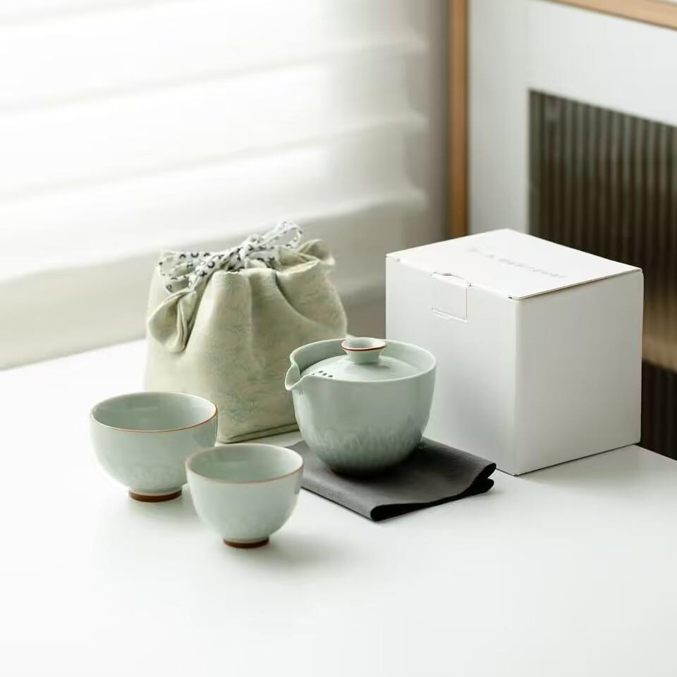 

Товары Чайный набор Дорожный портативный экспресс-стакан для заваривания чая на открытом воздухе Двойной чайник Керамическая чашка для пары Дорожная чашка