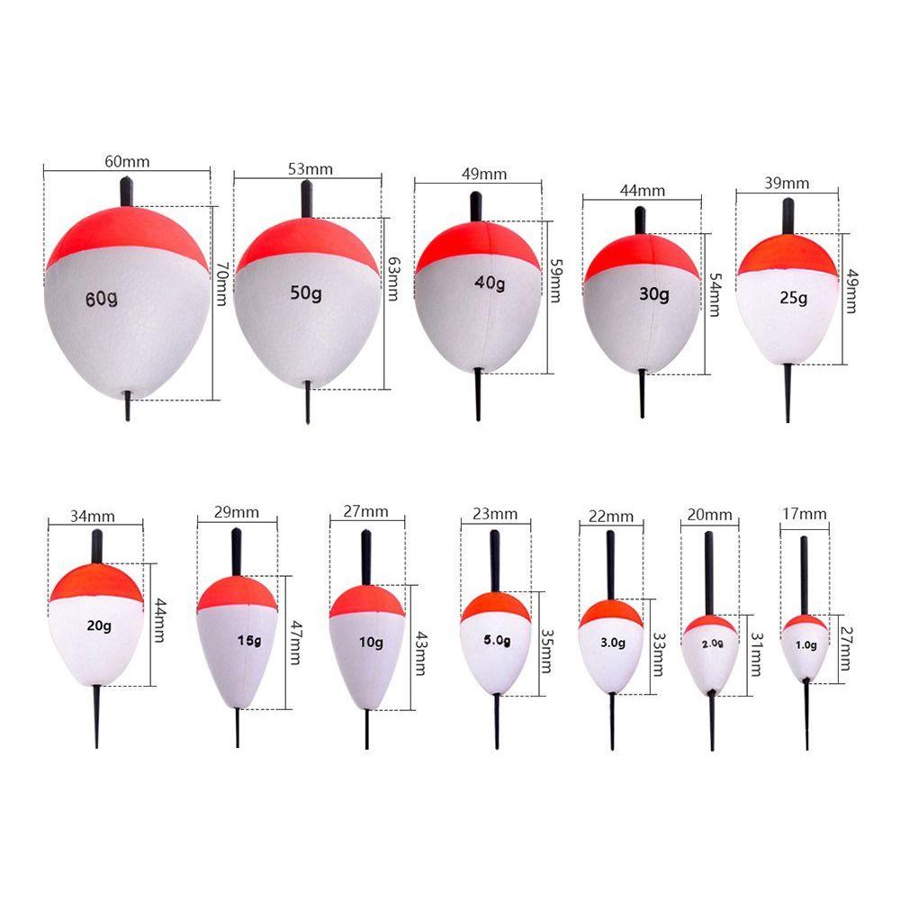 10Pcs/Set Fishing Tackle Fishing Float 3/5/10/20g Foam Floats Ball Portable Floats Sticks