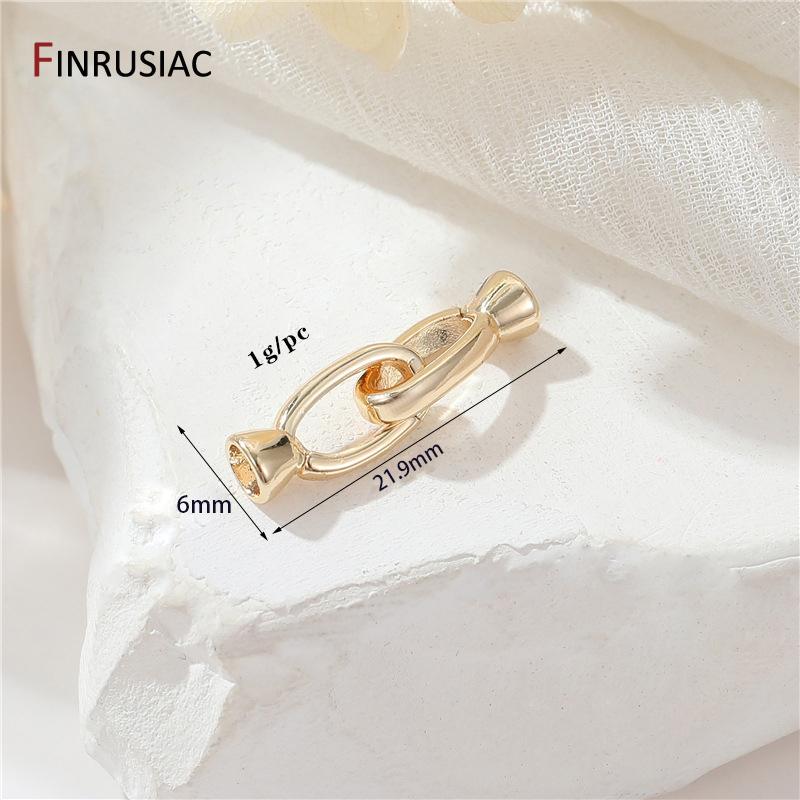 

14K Gold Plated Brass Fasteners Closure Lock Clasps,Lock For Jewelry,Connector DIY Bracelets Necklaces Jewelry Making Supplies 1 piece