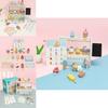 Fun Wooden Simulation Ice Cream Shelf Model Children Toy Set For Kids With Pretend Food And Sensory Development