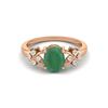 8X6MM Oval Green Onyx Gemstone 925 Sterling Silver Gold Plated Solitaire Vine-Inspired Women Wedding Ring