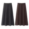 Women's 2025 Autumn/Winter Elegant Elastic Waist Long Skirt