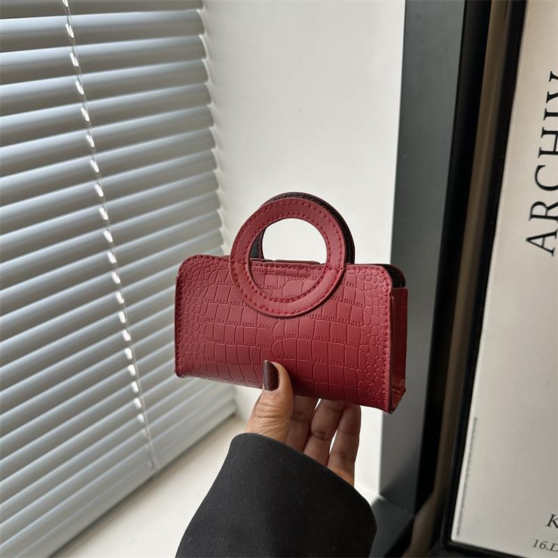 

Stylish solid color women s handbag trendy simple and versatile casual portable handbag advanced texture червоний