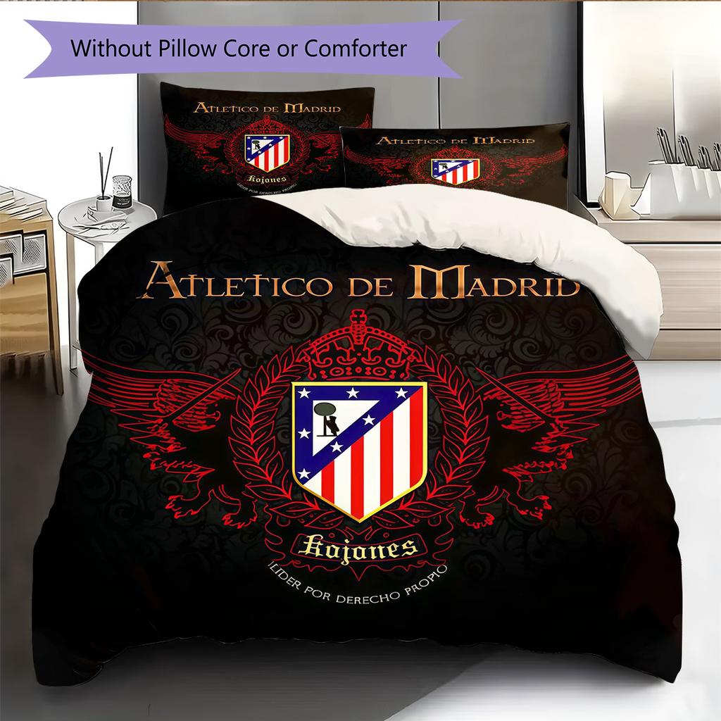 Juego de Edredón Ropa de Cama Atleti Funda de Edredón Funda de Almohada Decoración del Hogar Regalo de Cumpleaños (1 * funda nórdica + 2 * fundas de almohada, sin núcleo)