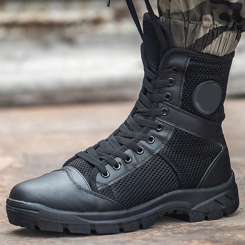 Letní bezpečnostní síťovina speciální služba bojový výcvik ultralehká venkovní tréninková vysoká prodyšná protiskluzová plátěná bezpečnostní bavlněná obuv