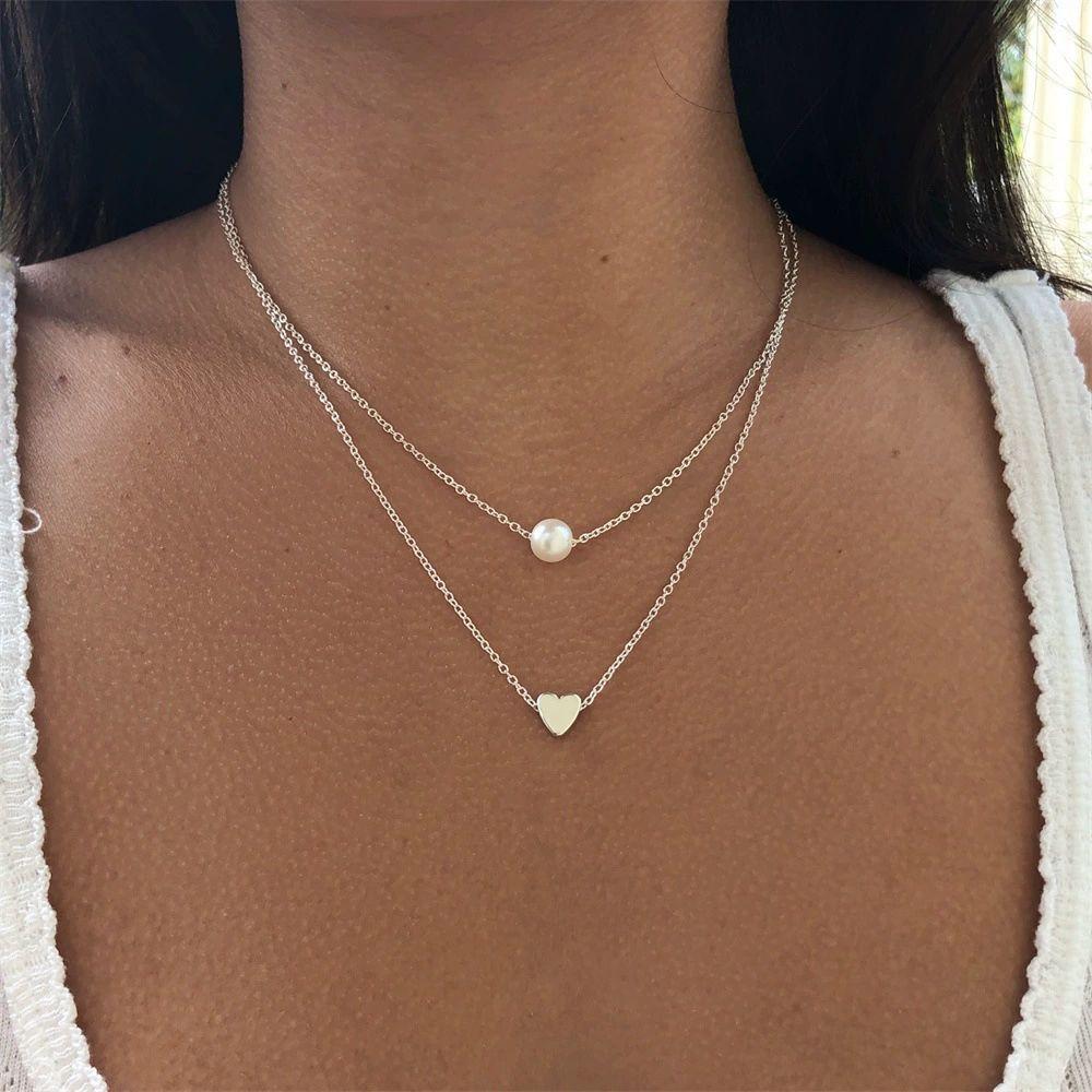617 Low Price Multilayer Chain Choker Fashion Shiny Women's Jewelry Trendy Zircon Pendant Necklaces for Women Female Party Gift