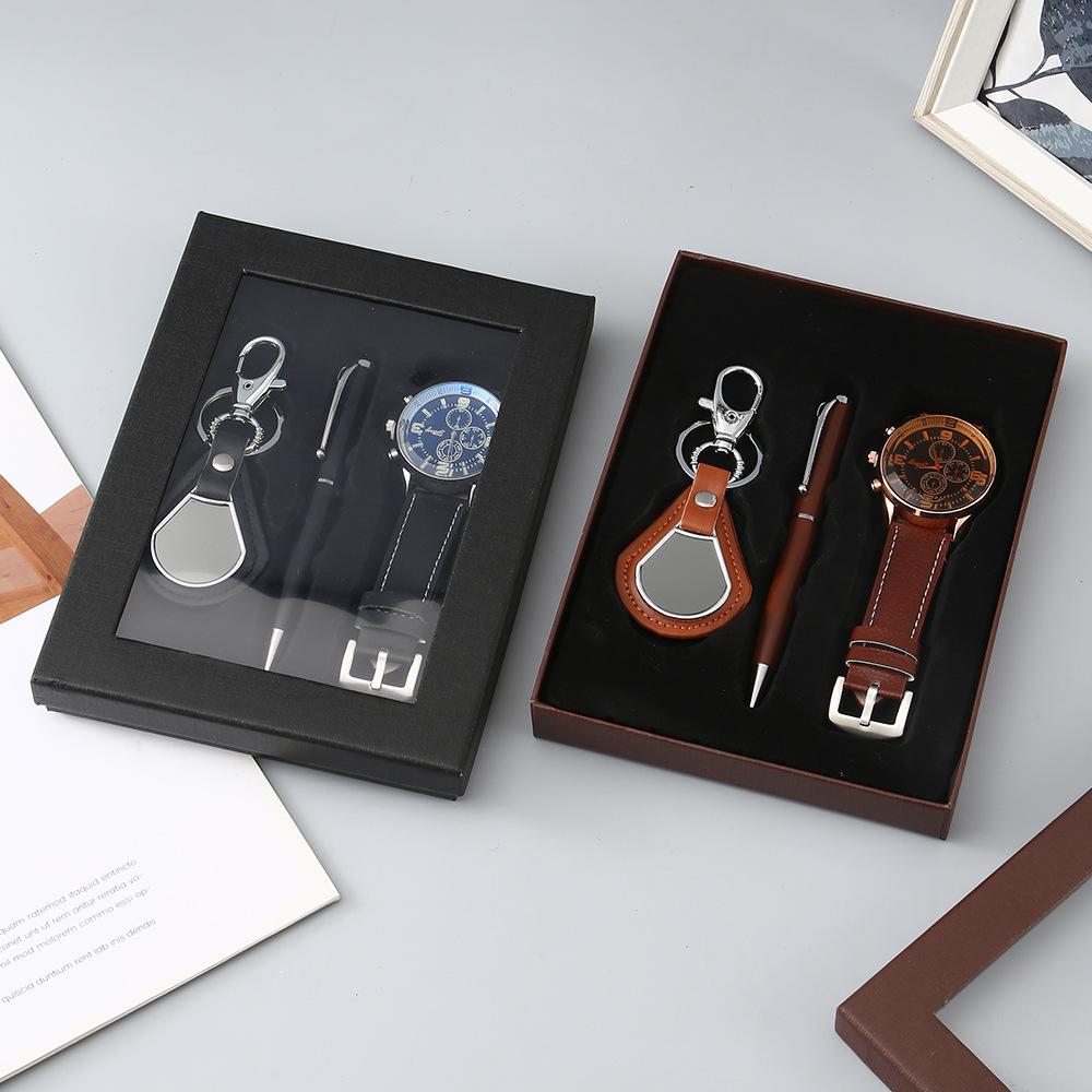 Men's Business Watch & Bracelet Gift Set - Father's Day or Client Gift in Gift Box