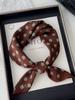 Retro mocha polka dot coffee silk scarf double crepe silk small square scarf 111 mulberry silk senior women's spring and autumn new models