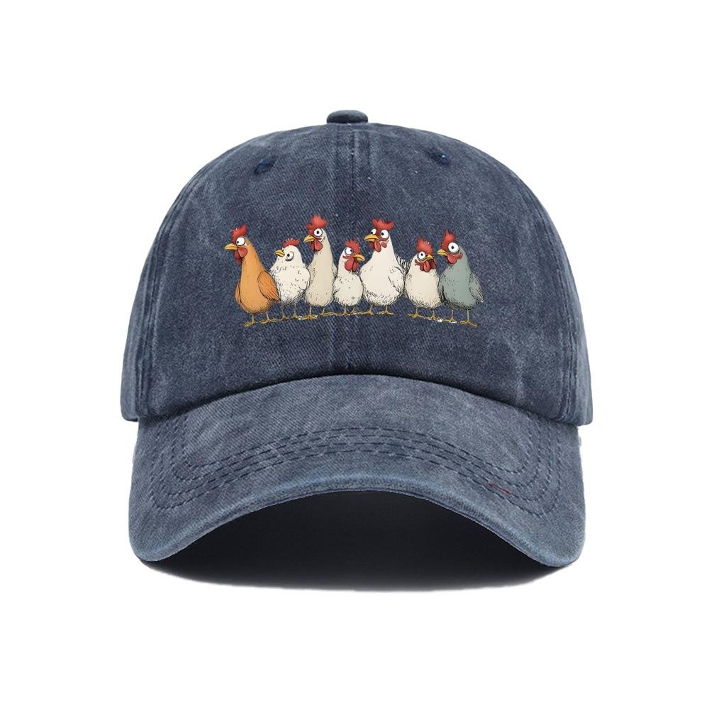 Hot Thanksgiving Flock Logo Print Washed Retro Print Baseball Cap Dad Hat Dad Hat