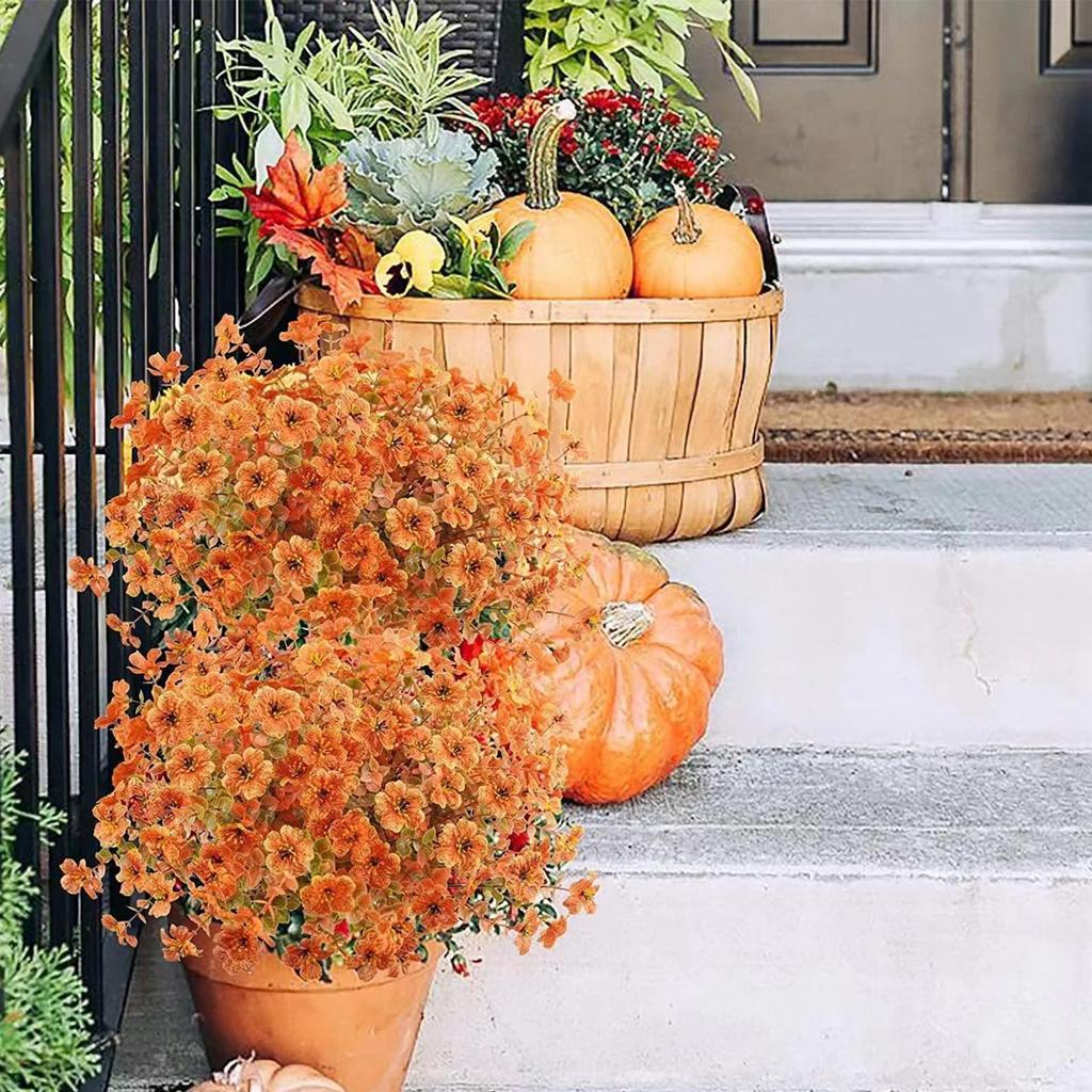 Fall Flowers Autumn Simulation Flower 10 Pieces Simulation Plants Decor For Kitchen Bedroom Dining Porch Outdoor Balcony Patio